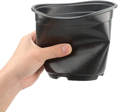KINGLAKE 100 Pcs 6" Plastic Plants Nursery Pots Seedlings Flower Plant Container Seed Starting Pots Black