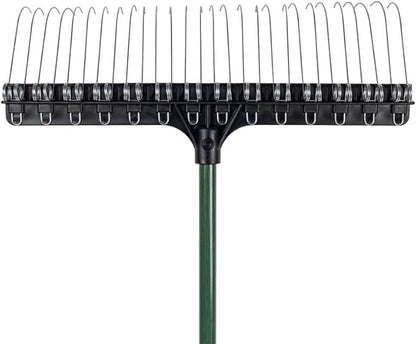 THE GROUNDSKEEPER II Green Rake 55-inch Lightweight Fiberglass Handle, 21-inch Head, Durable Steel Tines for Gardening, De-Thatching or Professional Landscaping