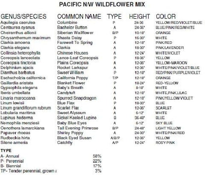 Dirt Goddess Super Seeds ~ Pacific Northwest Wildflower Seed Mix (1/4 Lb) 25 Species of Wildflower Seeds Non GMO Bulk