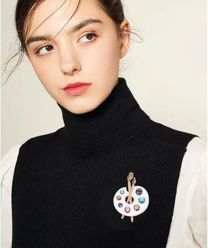ONLYJUMP Painter Palette Brooch Pin for Women Girls Dainty Colorful Paint Palette Brush Artist Painter Lapel Pin Gift Jewelry Art Teacher Hat Bag Suit Tie Birthday Xmas Badges Painting Lovers Jewelry Gift
