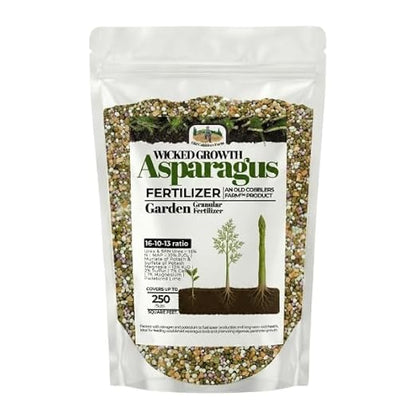Old Cobblers Farm™ Wicked Growth Asparagus Fertilizer – Balanced Formula for Healthy Spears & Strong Root Growth – Supports Early Season Growth (5 lbs | 10 lbs | 15 lbs | 20 lbs) (15 lbs)