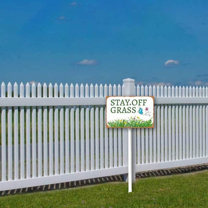 8 x 12 inch Stay Off Grass Yard Sign Stakes Outdoor Lawn Yard Signs