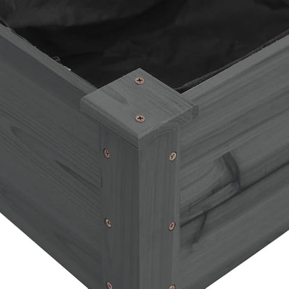 vidaXL Wooden Garden Raised Bed with Liner - 47.2"x17.7"x9.8" Outdoor Rectangular Planter Pot, Solid Fir Wood Construction, Open Bottom for Drainage, Ideal for Patio/Deck Planting