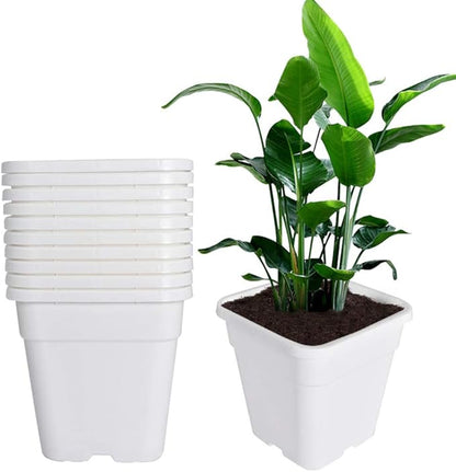Square Nursery Pots Plant Pots Grow Pots Nursery Container Replacement for Planting Soil Plants 5 Gallon 10Pcs