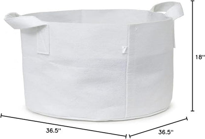 247Garden 2-Pack 80-Gallon Aeration Fabric Pot/Plant Grow Bag/Raised Garden Bed w/Handles (300GSM, White, 18H x 36.5D)