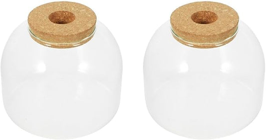 iplusmile Glass Terrarium Jar with Stopper 5.90X5.90X10.23 Inch Hydroponic Plant Container for Miniature Gardens Succulent Air Plant Display Vase for Home Office Decor