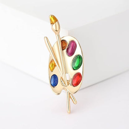ONLYJUMP Painter Palette Brooch Pin for Women Girls Dainty Colorful Paint Palette Brush Artist Painter Lapel Pin Gift Jewelry Art Teacher Hat Bag Suit Tie Birthday Xmas Badges Painting Lovers Jewelry Gift
