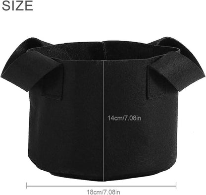 Black Felt Plants Growing Bag, Plant Grow Bags Garden Bag to Grow Vegetables, Vegetable Potato Planter Containers Flower Aeration Planting Pot Container for Planting Potatoes (1 Gallon (14 x 18cm))