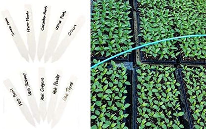 100 Pcs 4 Inch Plastic Plant Nursery Garden Labels Pot Marker Garden Stake Tags White (100)