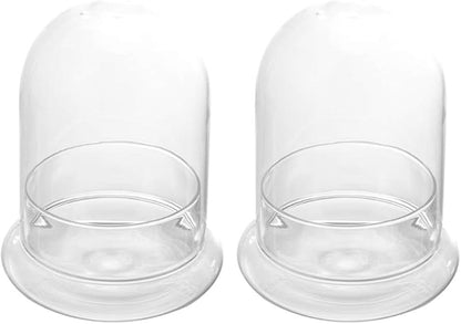 Cabilock 2pcs Clear Glass Bell Jar Cloche Dome Display Centerpiece Decorative Case Tabletop Containers Mini Glass Terrarium Garden Vases for Ferns Succulents Bromeliads