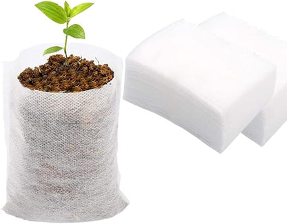 gardtree 400PCS Small Plant Nursery Bags 3.1x3.9 Inch, Biodegradable Non-Woven Seedling Bags, Breathable & Sturdy Grow Bags for Succulents Vegetables, Easy Transplant, Space-Saving for Home Garden