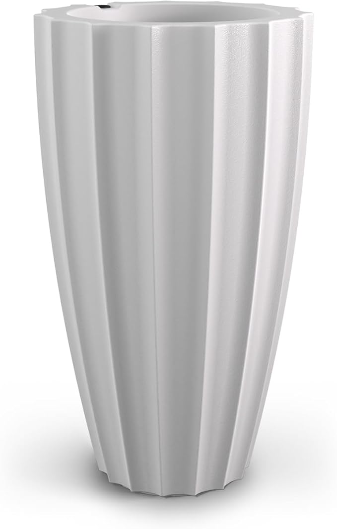 Mayne Inc. Sedona 28in Tall Planter - White - 16in Dia x 28in H - with 6.6 Gallon Built-in Water Reservoir (2832-W)