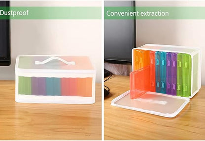 Photo Storage Bag 4x6, 10 Inner Large Photo Storage Box Photo Cases Store up to 1000 Photos, Photo Organizer Cards Craft Keeper with Handle for Photo Puzzles Cards Seed Packets, 5 Colors