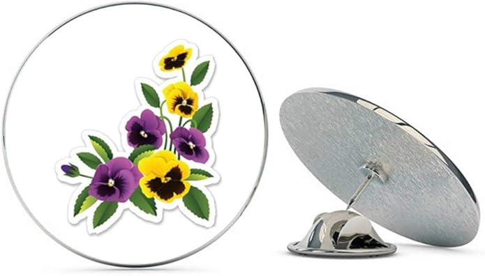 Pansies Metal 0.75" Lapel Hat Pin Tie Tack Pinback