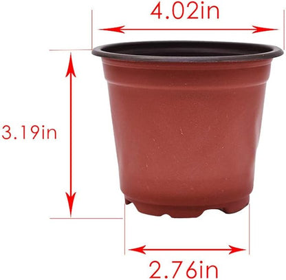 4.0" Seedling Pots Plastic Plant Containers Fit for Seeds Germination, Succulents Planting, Seeds Starting - 100 Pcs