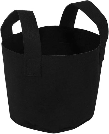 Black Felt Plants Growing Bag, Plant Grow Bags Garden Bag to Grow Vegetables, Vegetable Potato Planter Containers Flower Aeration Planting Pot Container for Planting Potatoes (2 Gallon (18 x 20cm))
