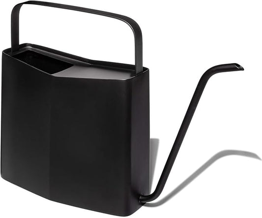 Modern Sprout Brass Finish Plant Watering Can - 3L Capacity - Long Spout Stainless Steel Vessel for Outdoor & Indoor Plants - Rust Resistant - Garden Accessory for Houseplants & Decorative Use (Black)