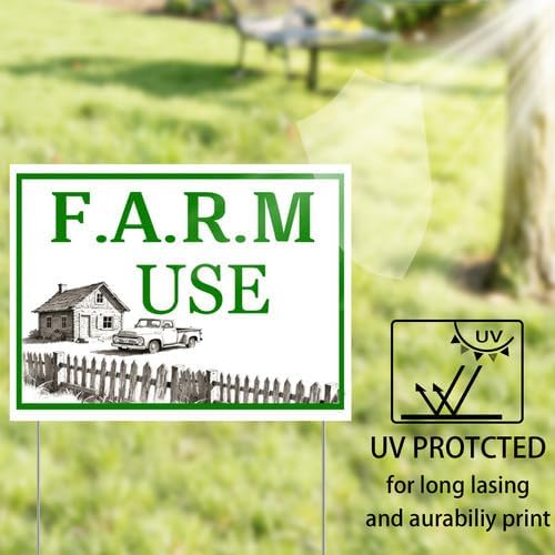 Farm Use Yard Sign With Stake Stand Plastic Signage Double Sided Sign Funny Garden Decor 9 x 12 Inches Sturdy Rust Free Weatherproof Outdoor Use