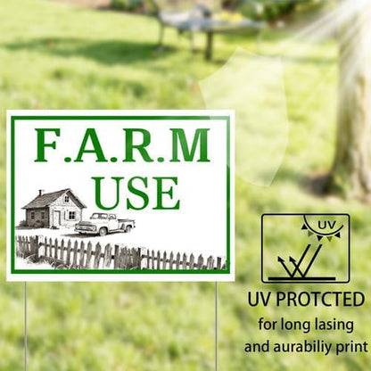 Farm Use Yard Sign With Stake Stand Plastic Signage Double Sided Sign Funny Garden Decor 9 x 12 Inches Sturdy Rust Free Weatherproof Outdoor Use