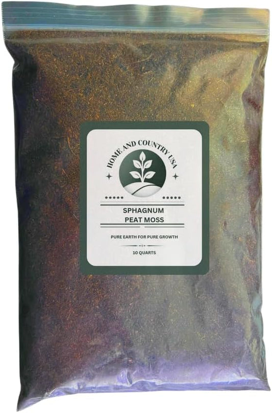 Home & Country USA - Sphagnum Peat Moss, 100% Organic Soil Conditioner, Enhanced Root Development (Peat Moss, 1 0 Quart)
