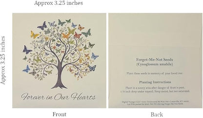 Forget Me Not Seeds - Butterfly Tree of Life Funeral Favors - Prefilled Seed Packets - Ready to Give - Pack of 20