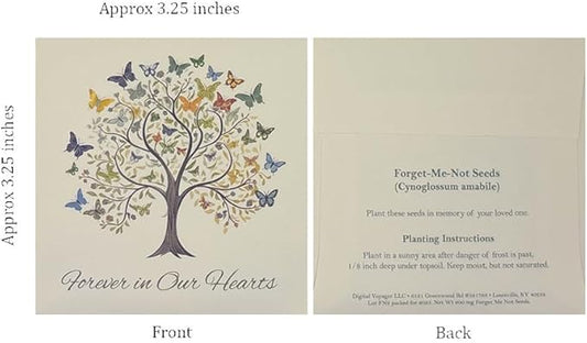 Forget Me Not Seeds - Butterfly Tree of Life Funeral Favors - Prefilled Seed Packets - Ready to Give - Pack of 20