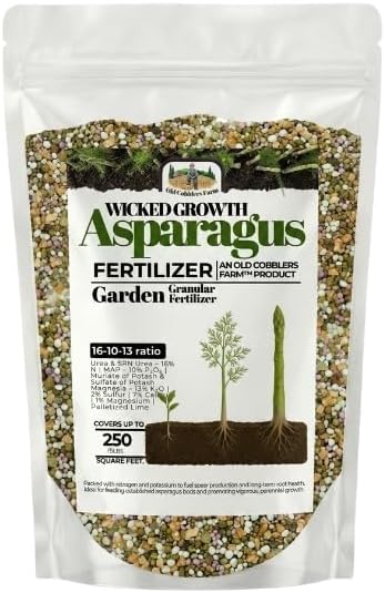 Old Cobblers Farm™ Wicked Growth Asparagus Fertilizer – Balanced Formula for Healthy Spears & Strong Root Growth – Supports Early Season Growth (5 lbs | 10 lbs | 15 lbs | 20 lbs) (5 lbs)