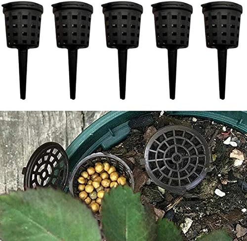 OBANGONG 100PCS Fertilizer Mesh Baskets Garden Nursery Pots Portable Aquarium with Lid Planting Nutrition Cups for Succulent,Orchid,Bonsai
