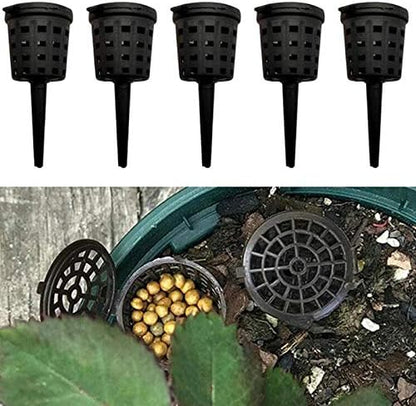 OBANGONG 100PCS Fertilizer Mesh Baskets Garden Nursery Pots Portable Aquarium with Lid Planting Nutrition Cups for Succulent,Orchid,Bonsai