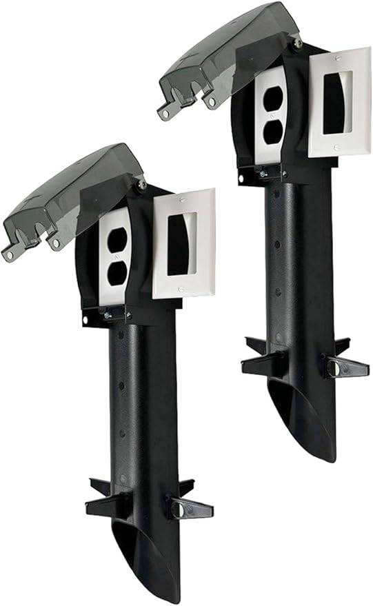 iMBAPrice IMBA-GPD19B-2 19.5" Black Low-Profile Outdoor Landscape Lighting Garden Post Enclosure with Integrated Cover for GFCI Electrical Outlets, 2-Pack