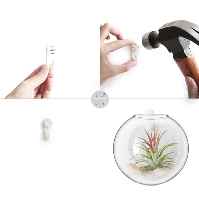 Mkono Propagation Wall Hanging Planter Glass Terrarium Flower Vases Holder for Indoor Plants, Home Living Room Office Decor Plant Lover Gifts, Set of 4