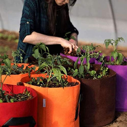 Bootstrap Farmer Grow Bags 7 Gallon, Brown 10 Pack, Colored Fabric Pot for Peppers, Potatoes, Tomatoes and Plants