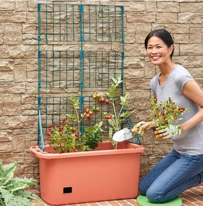 The Lakeside Collection Vegetable Planter with Wheels and Trellis - 58 Inch Self Watering
