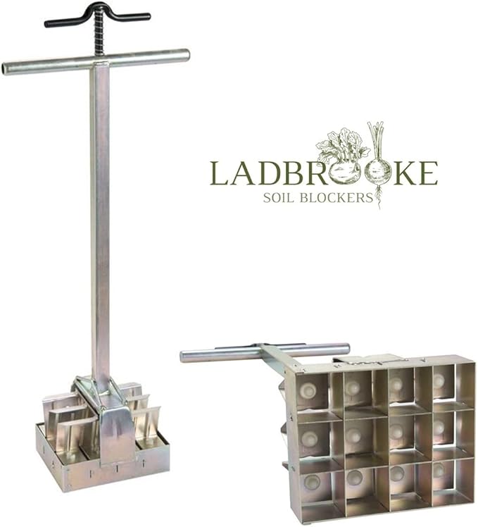 Ladbrooke Authentic Soil Block Maker - Multi 12 Commercial Long Handle, Made in England