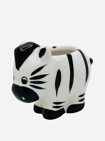 CZ Grain 1 Pot | 3 Inch | Small Succulent Plant Ceramic Animal Pot, Cute Home and Office Decor (Zebra)