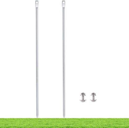 Kichwit 15.7" Metal Stakes for Yard Signs, 5/16 Inch Thickness, Stainless Steel Hardware Included
