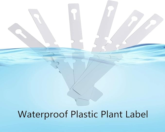 Kecoya 200pcs Plastic Plant Labels, Waterproof Plant Tree Tags and Labels, Wrap Around Plant Label Tags, Adjustbale Hanging Plant Tag and Labels.（White）
