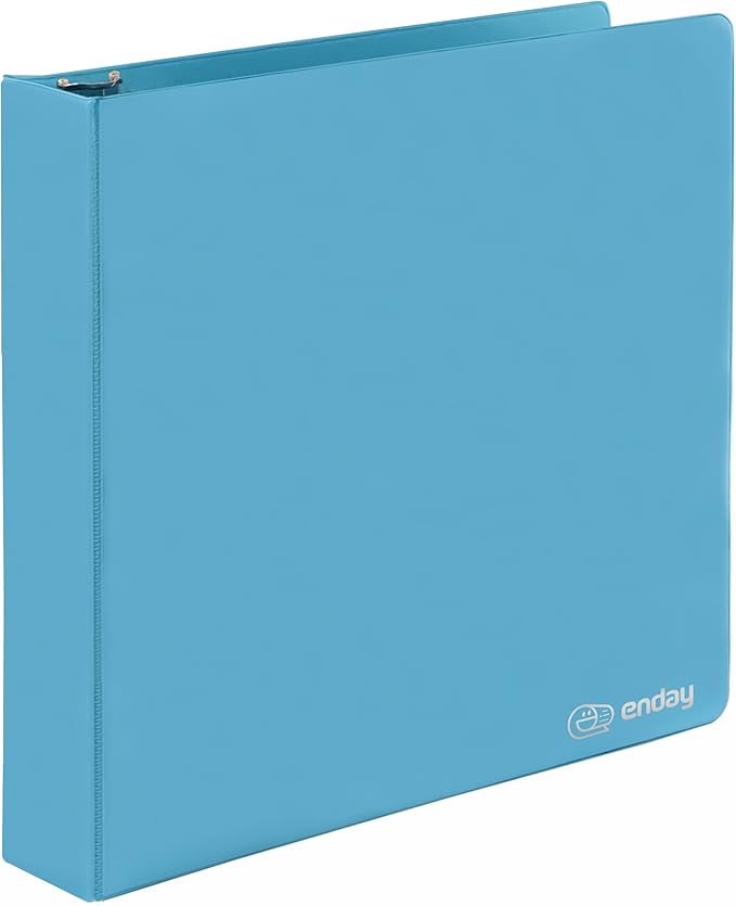 2 Inch 3 Ring Binder 2” Blue, Slant D-Ring 2 in Binder Clear View Cover with 2 Inside Pockets, Heavy Duty Colored School Supplies Office and Home Binders – by Enday