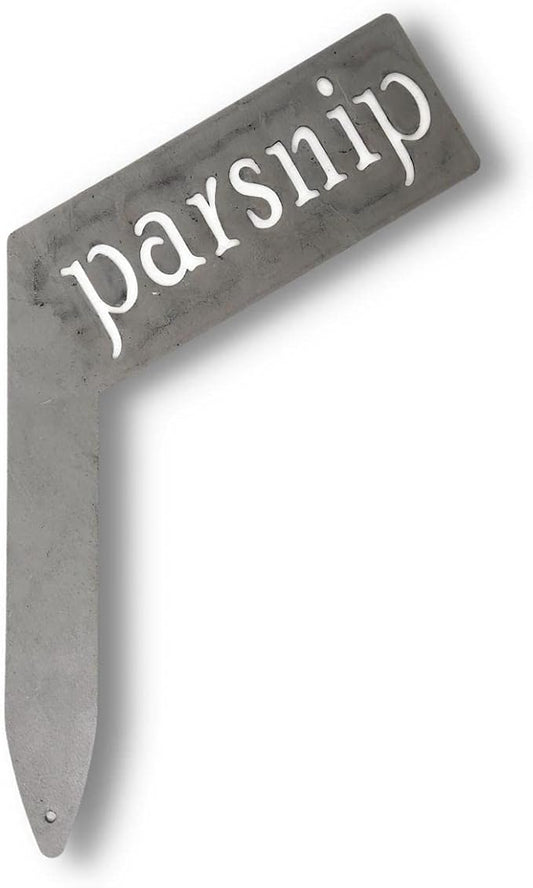 Planter Size Small Metal Garden Plant Vegetable Flower or Herb Markers 13.5 Inches Tall (parsnip, Raw, Unfinished Steel)