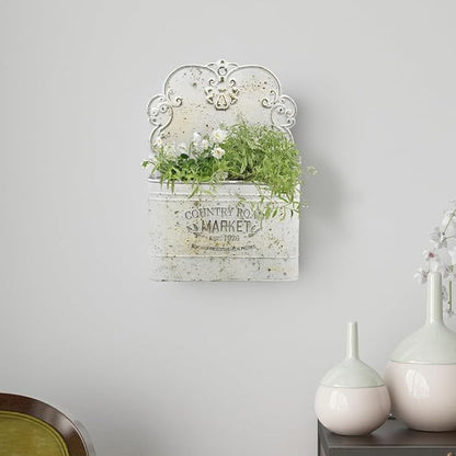 All Chic Metal Wall Planter Wall Mount Planter Wall Haning Planter Outdoor Metal Wall Planter Wall Vases for Flowers Shabby Chic Wall Decor for Rustic Farmhouse