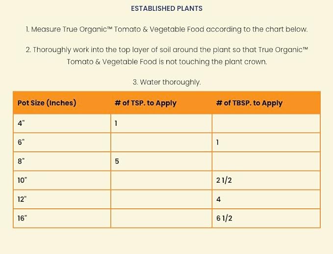 True Organic Tomato & Vegetable Food – Organic Fertilizer for Superior Harvests with 6% Calcium – 8lb Bag Covers 140 sq. ft.