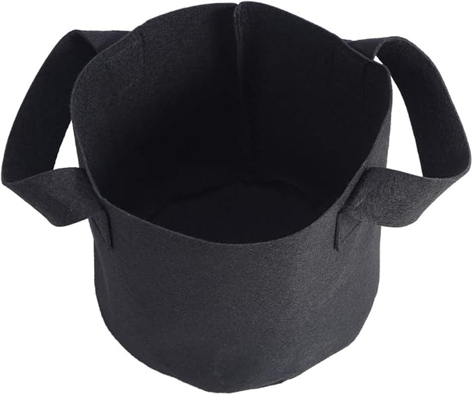Black Felt Plants Growing Bag, Plant Grow Bags Garden Bag to Grow Vegetables, Vegetable Potato Planter Containers Flower Aeration Planting Pot Container for Planting Potatoes (2 Gallon (18 x 20cm))