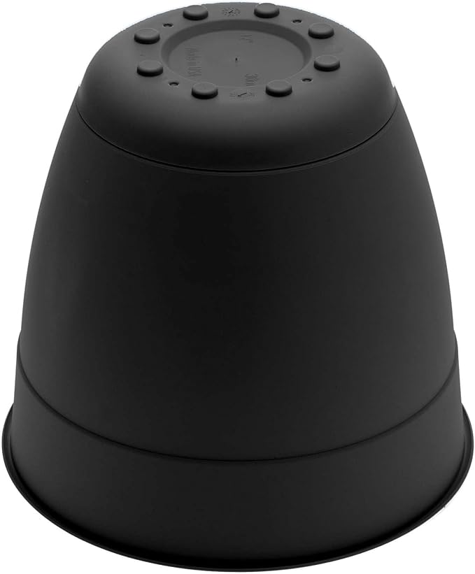 Bloem Dayton Planter with Saucer: 12" - Black - 100% Recycled Plastic Pot, Removable Saucer, Elevated Feet, for Indoor and Outdoor Use, Gardening, 3 Gallon Capacity