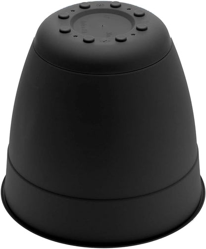 Bloem Dayton Planter with Saucer: 12" - Black - 100% Recycled Plastic Pot, Removable Saucer, Elevated Feet, for Indoor and Outdoor Use, Gardening, 3 Gallon Capacity