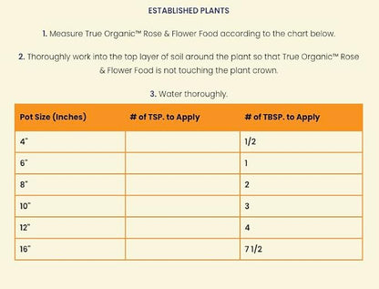 True Organic Rose & Flower Food – Organic Fertilizer for Stunning Blooms – 4lb Bag Covers 70 Sq. Ft.