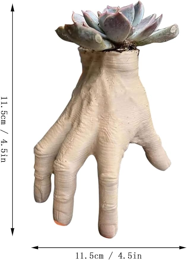 TAYASH Funny Horror Hand Concrete Flower Pot, Spooky Succulent Planter, Outdoor Garden Decor, Halloween Home Decor, Housewarming Gift