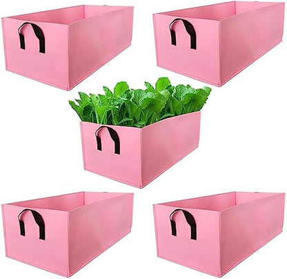 Ulalaza 5PCS Potato Grow Bags with Flap Plant Grow Bags Fabric Multi Ribbon Potato Bag Tomato Vegetable Growth Non-Woven Felt Planting Bag Transparent