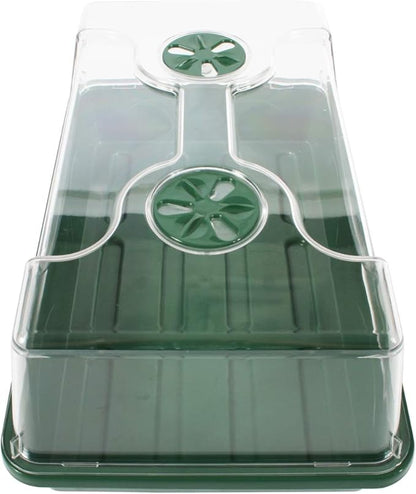 EarlyGrow 70738 Medium Domed Propagator, 15" x 9" x 7", Black/Dark Green