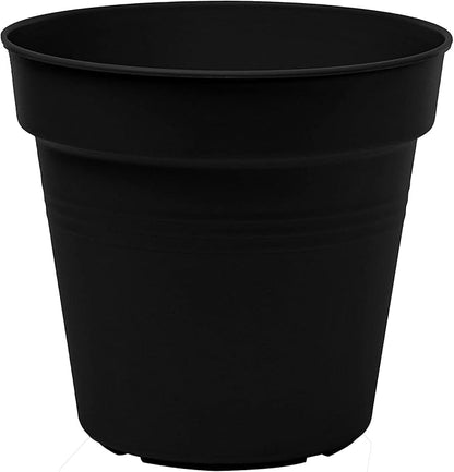 Mintra Home Garden Pots 4pk - Flowers, Herbs, Plants, Indoor, Outdoor, Colorful, Wholesale, Bulk (Black, 17cm Diameter (6.6in))