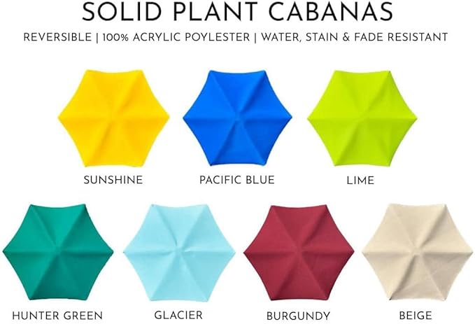 Fixed Plant Shade for Potted Plants 28" x 30" Outdoor Container Sun Shade Cover Premium Fabric Canopy with Fiberglass Frame & Soil Anchor Stripes & Solids Assembly Required